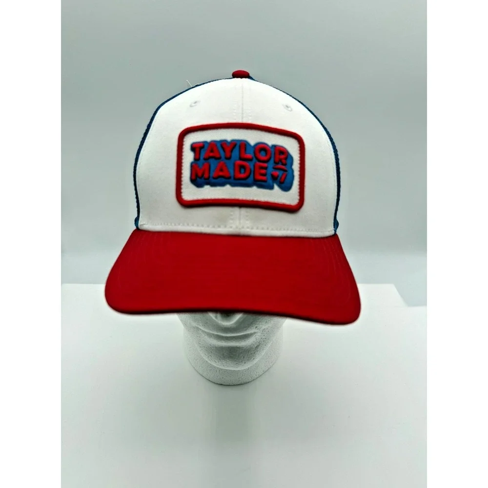 NEW TaylorMade Golf‎ TM24 Retro Trucker Snapback Hat Red White Blue USA Ventura